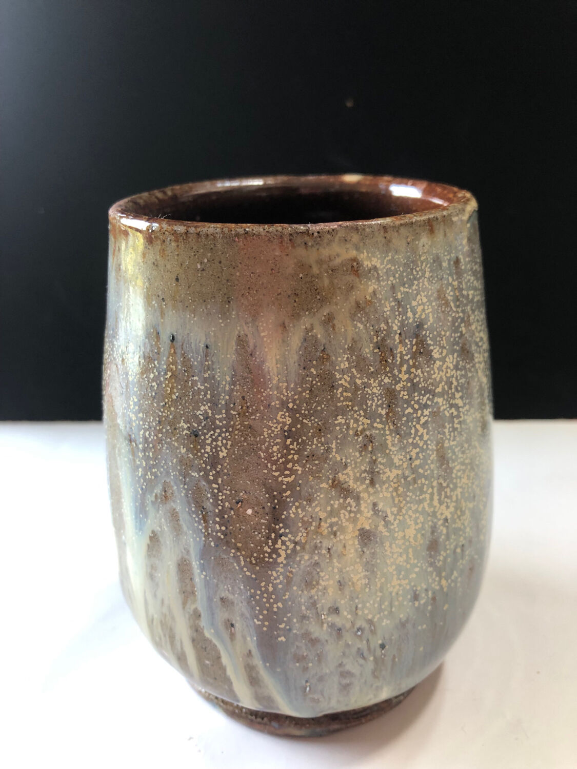 Salted stoneware cup by Marcel Aubry