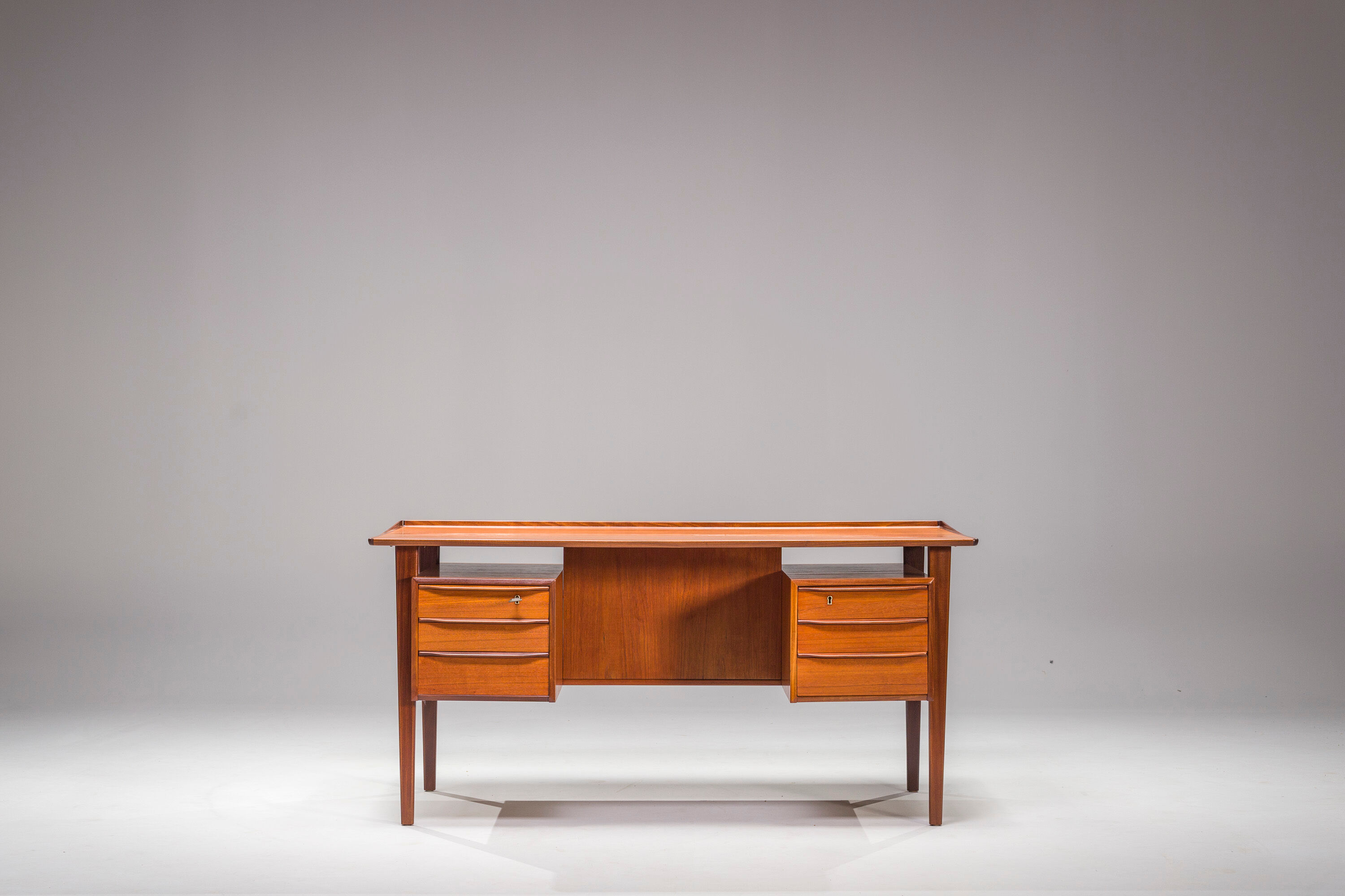 Danish teak desk by peter lovig nielsen for hedensted mobelfabrik, 1960