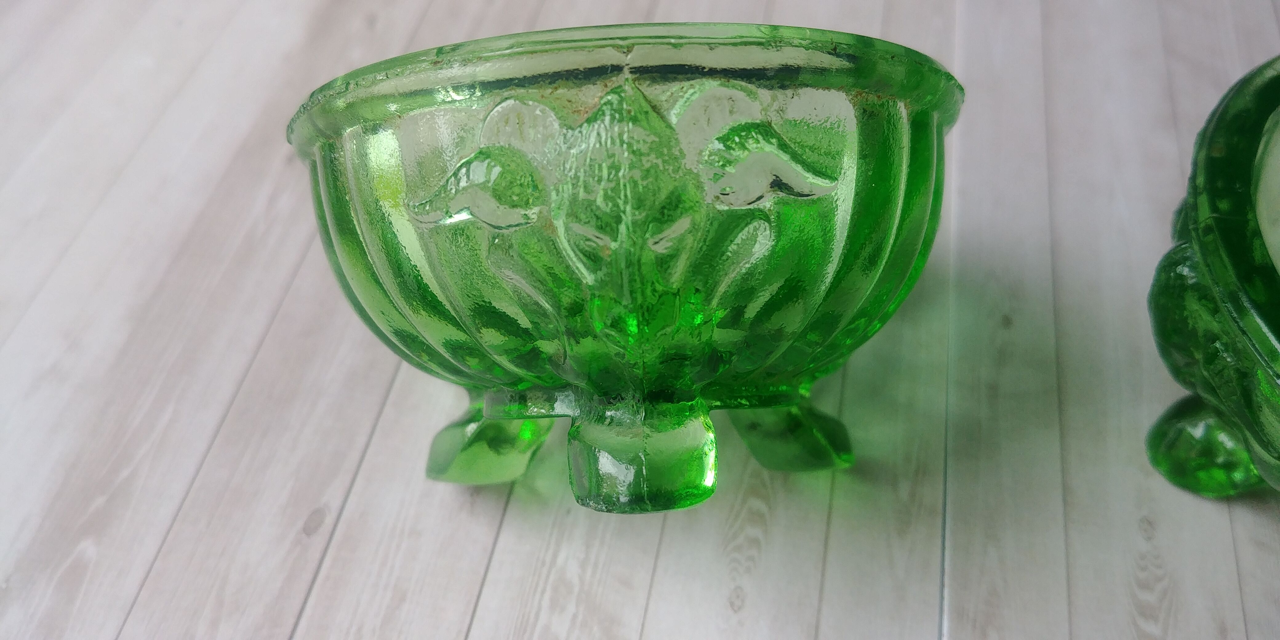 Salière/poivrière de la cristallerie Vallerysthal /Portieux en oualine décor tete de bouc XIX/XXème