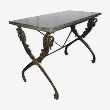 Table feet in cast iron and marble top of the 50s
