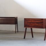 Vintage set of Danish rosewood bedside sewing nests attributed to Erling Torvits, 1960s