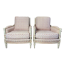 Paire de fauteuils bergères style Louis XVI « Jean Roche »