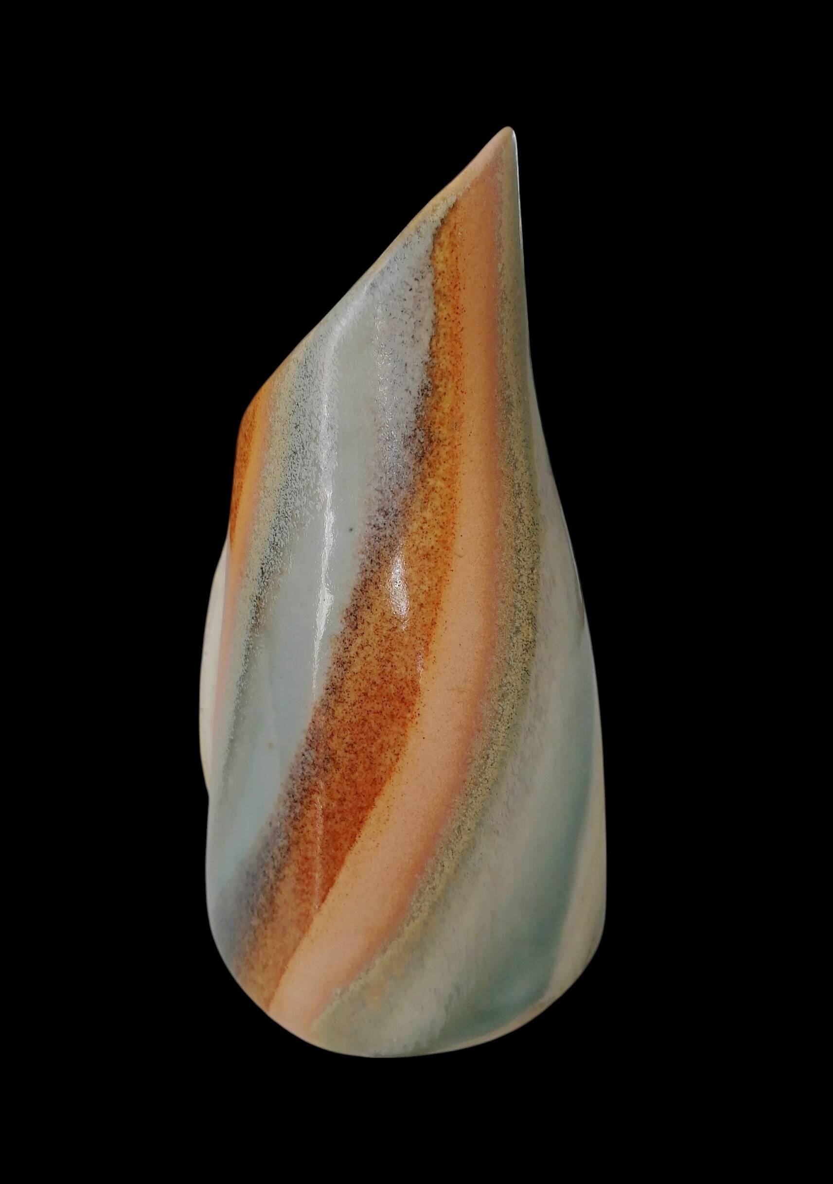 Glazed stoneware vase signed Marc Delattre, ceramicist.