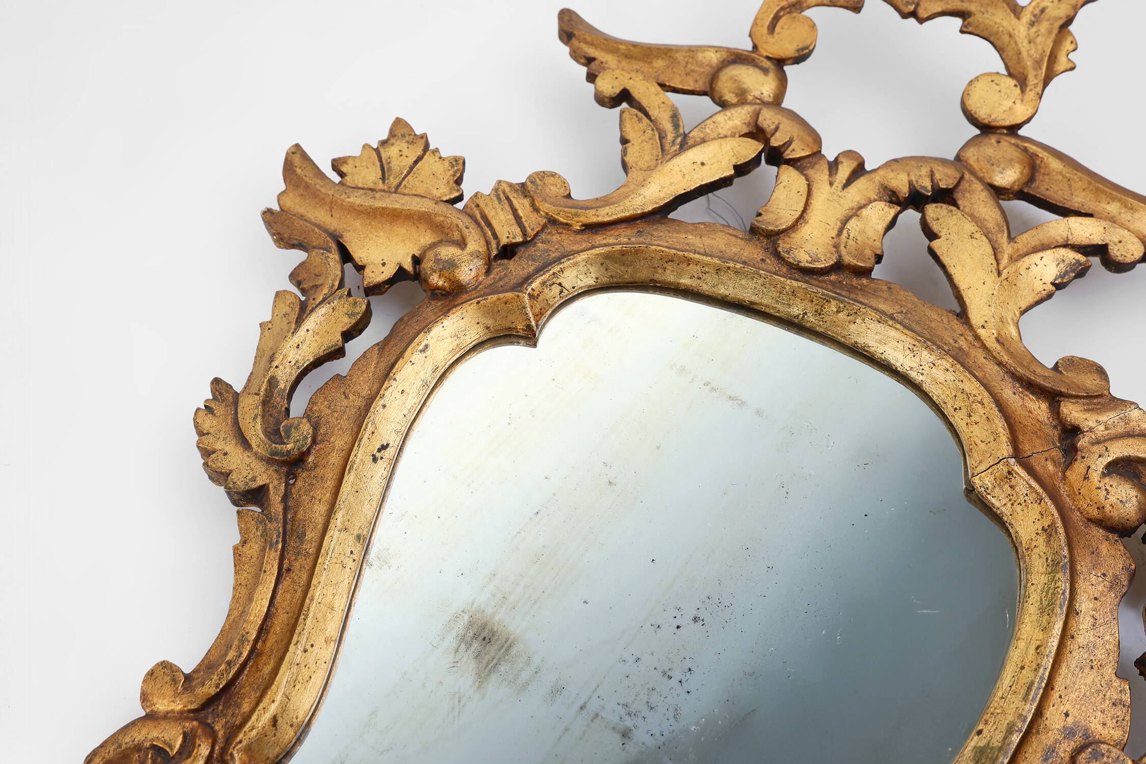Pair of two Venetian Rococo giltwood mirrors, ca. 1850 Italy