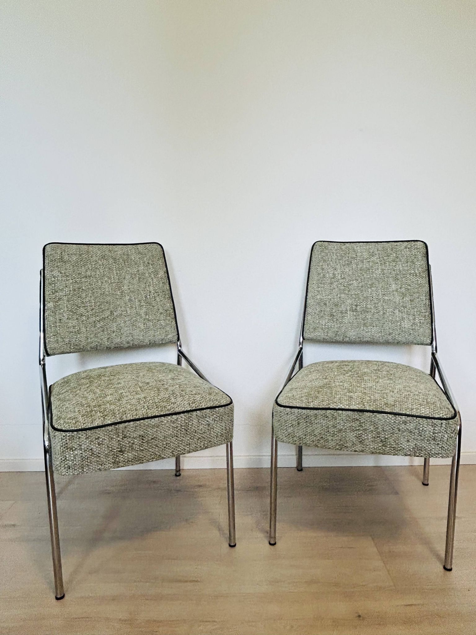 Chromed Bauhaus dining chair from Hungary, 1960s