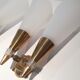 Pair of double wall sconces-corrugated plastic brass