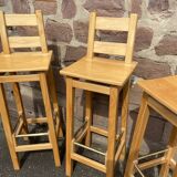 3 scandinavian design bar stools vintage pine