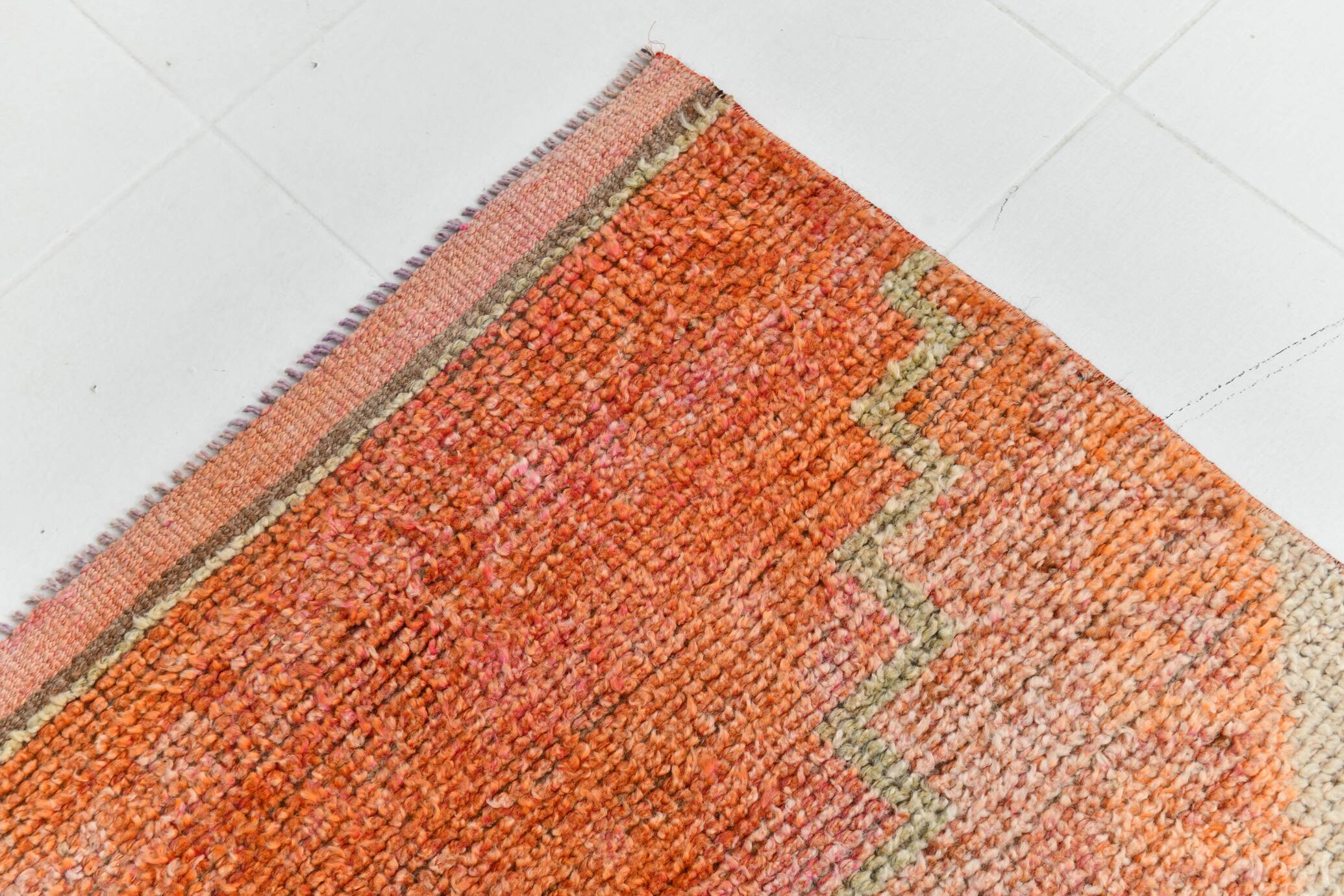 Tapis de couloir turc orange citrouille 3x10, 91x321 cm