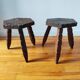 Paire de tabourets tripode brutaliste 1955/60