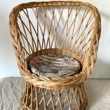 Vintage rattan armchair for children