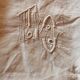 Antique linen drape monogrammed 3.10x2.20 m