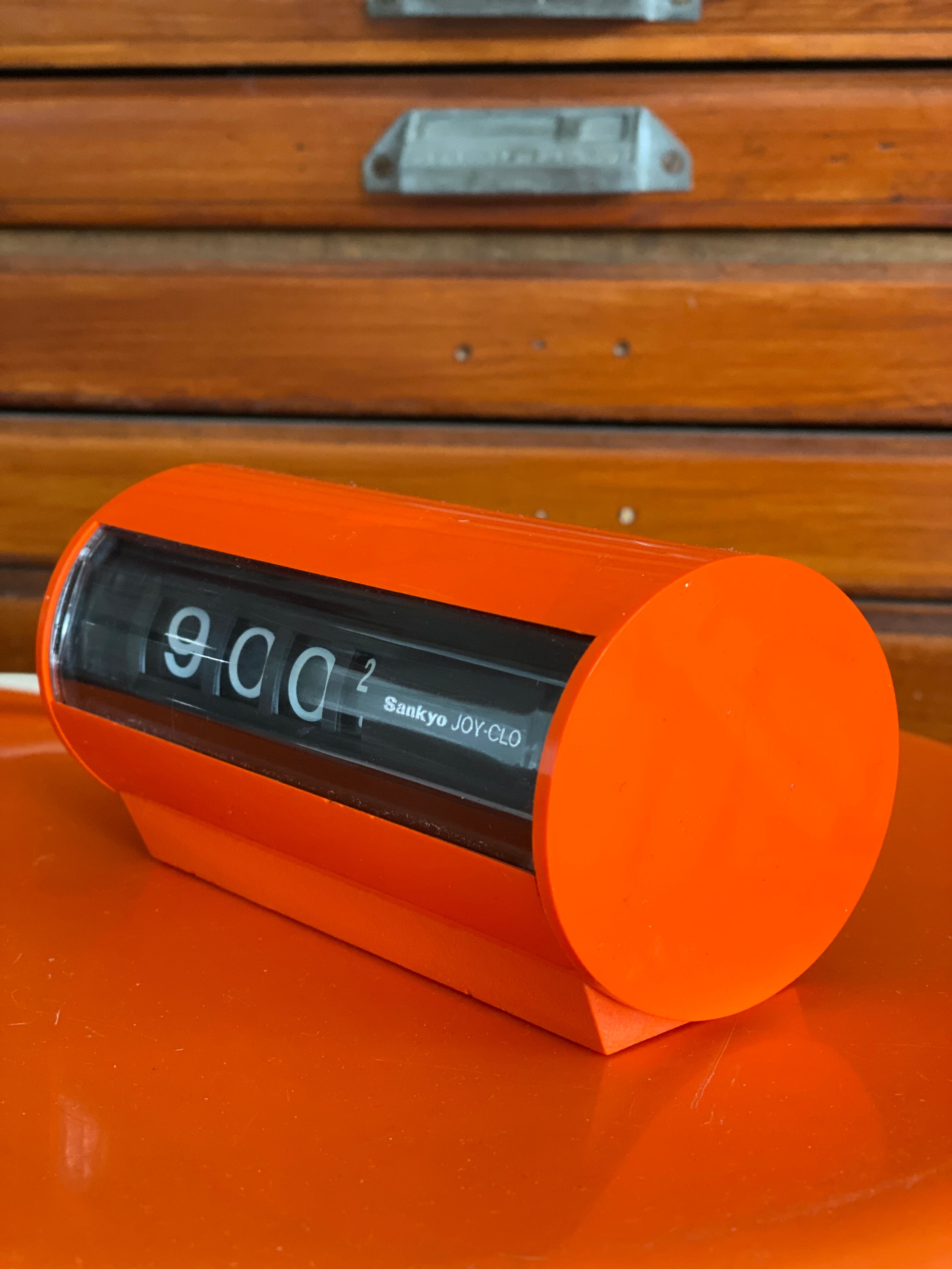 Vintage alarm clock sankyo orange