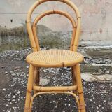 Set of 4 rattan chairs 1970