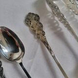 Box of 6 Small Spoons and Sugar Tongs Bergna Bros. Sunderland