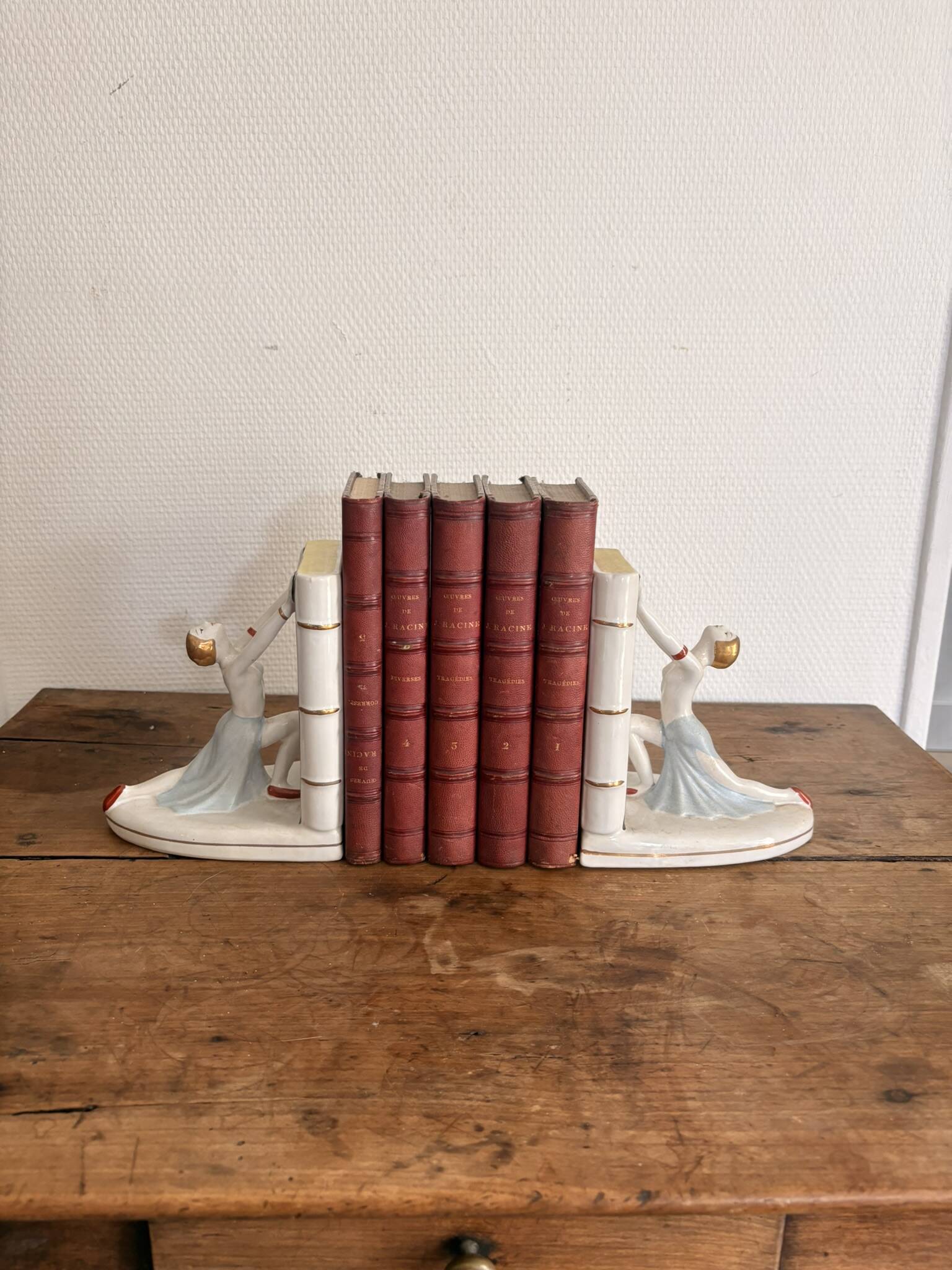 Art Deco Bookends Porcelain Dancer