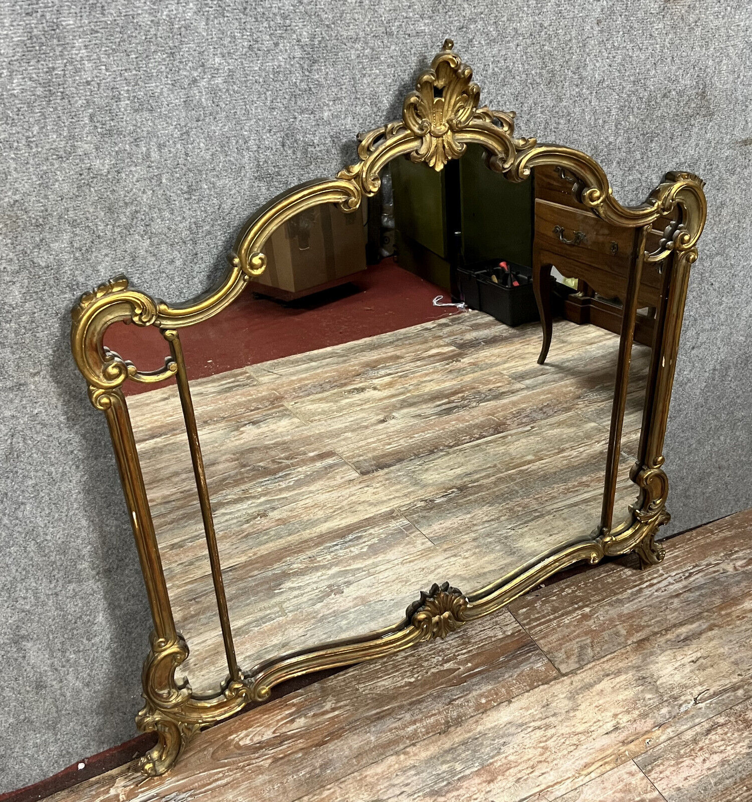 Miroir style Louis XV en bois vers 1950 112x110cm