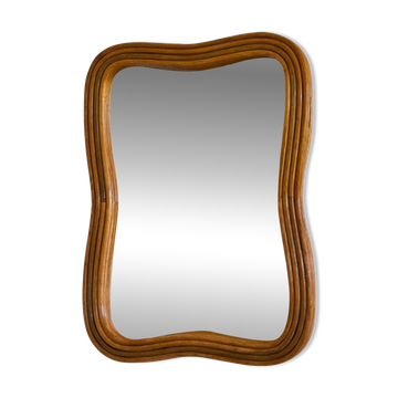 Miroir mural en rotin