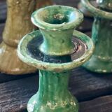 Tamegroute candlestick candlestick green glazed ceramic S H15 cm