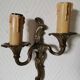 Pair of wall lights, classic style, LouisXV, gold metal, bronze or brass, candle holder effect