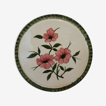Terracotta dish with floral decoration