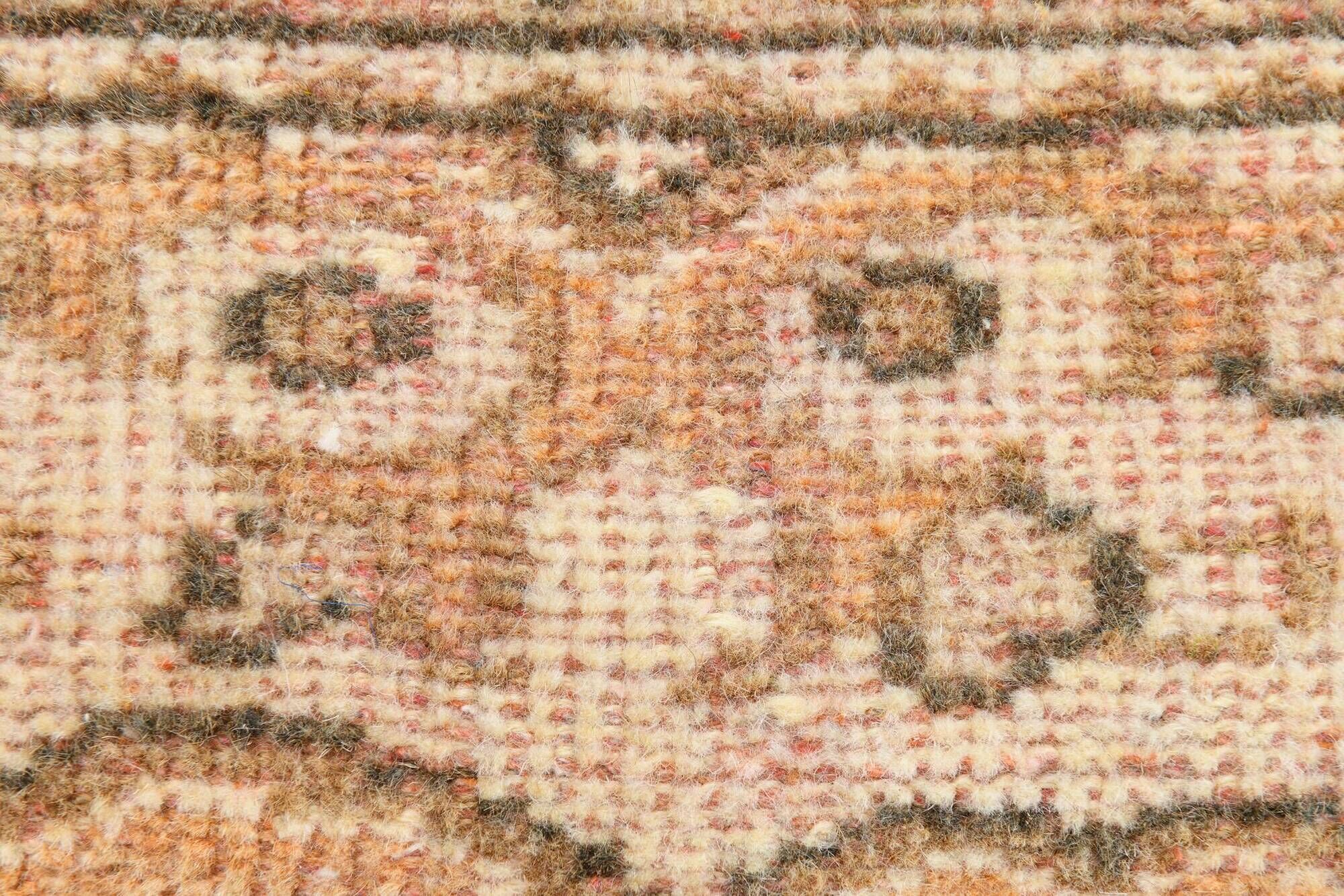 Tapis Oushak Vintage, Laine Fait Main, Beige et Pêche, 168x257 Cm