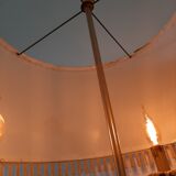 Lampadaire 3 têtes laiton et métal doré