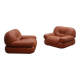Sapporo cognac leather armchairs by Mobil GIRGI 1970s