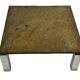 Table basse carrée plateau en pierre et piètement en acier chromé - années 60