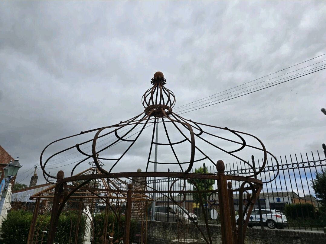 Gloriette, arbour, wrought iron pergola
