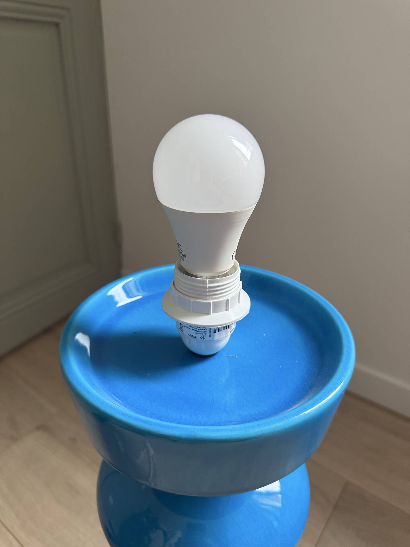 Vintage blue ceramic lamp