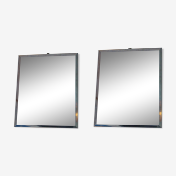 Pair of chrome mirrors 1970 - 30x24cm