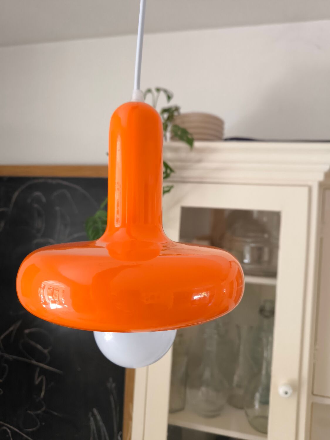 Orange ceiling pendant light