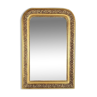 Gilded Mirror in Carved Wood, Louis-Philippe Style, 19th Century