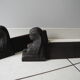 Pair of old chenets sphinx cast iron deco back from egypt