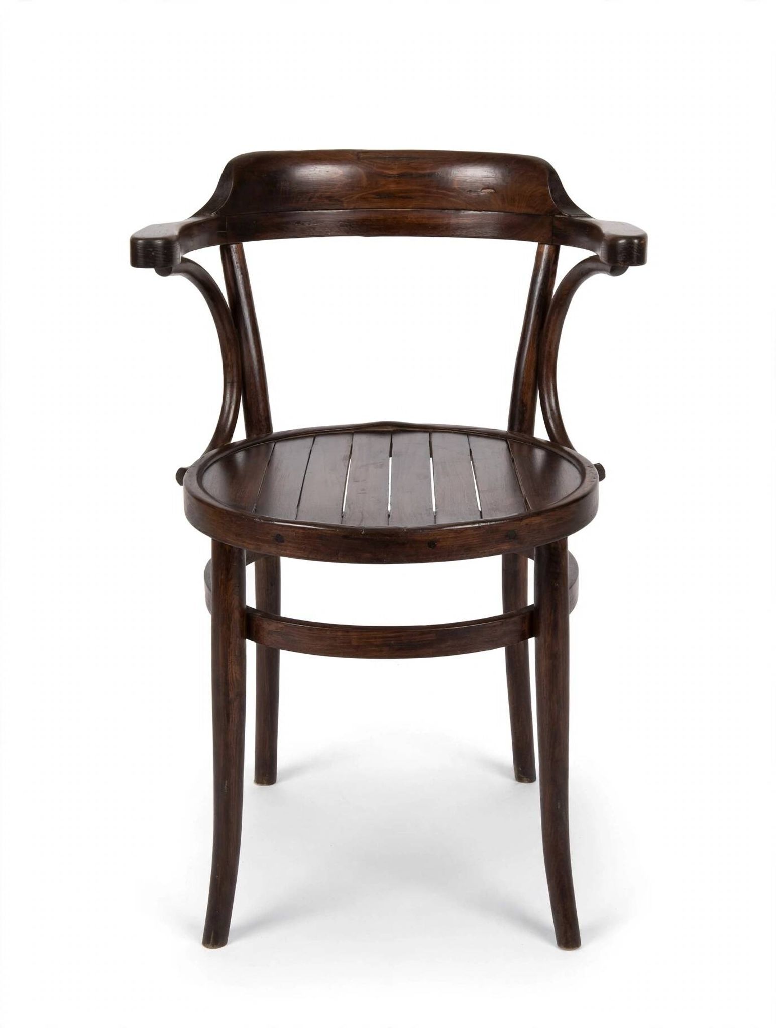 Bistro Chair Curved Wood Thonet Style - Dark Walnut - Vintage