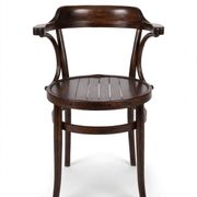 Bistro Chair Curved Wood Thonet Style - Dark Walnut - Vintage