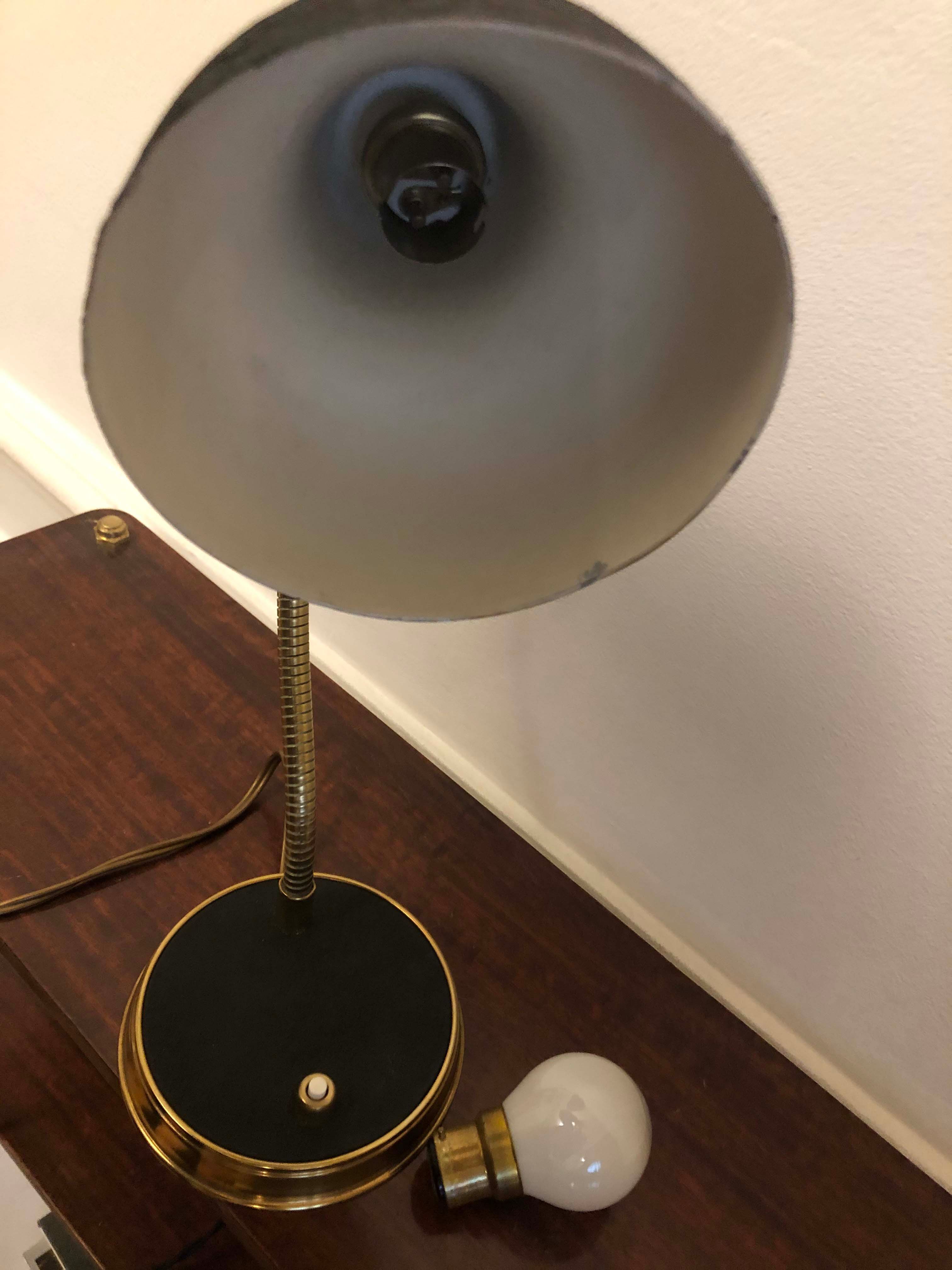Brass bedside lamp from the 1950s