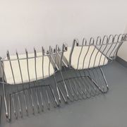 Set of 4 vintage Italian chairs by Gastone Rinaldi in chrome metal.