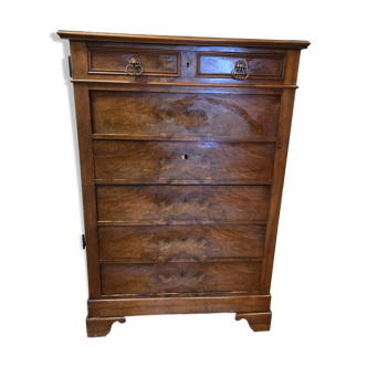 Louis Philippe style chest of drawers in walnut