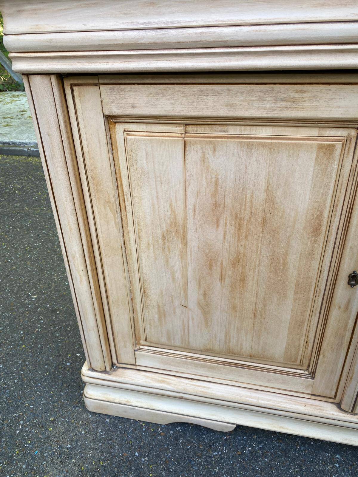 Louis Philippe rustic buffet, vintage, renovated in solid wood, 185cm.