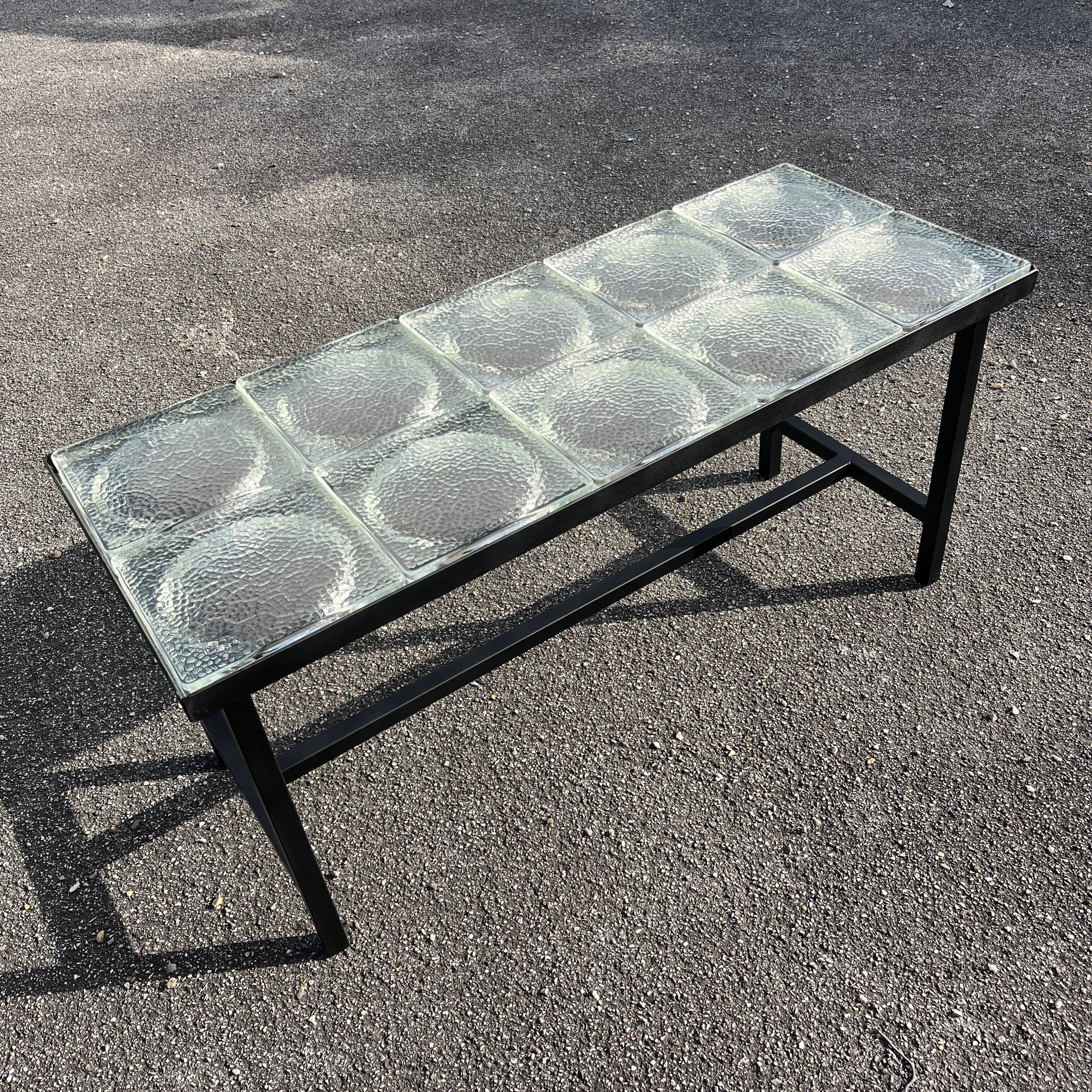 Table basse moderniste carreaux de verre Saint Gobain