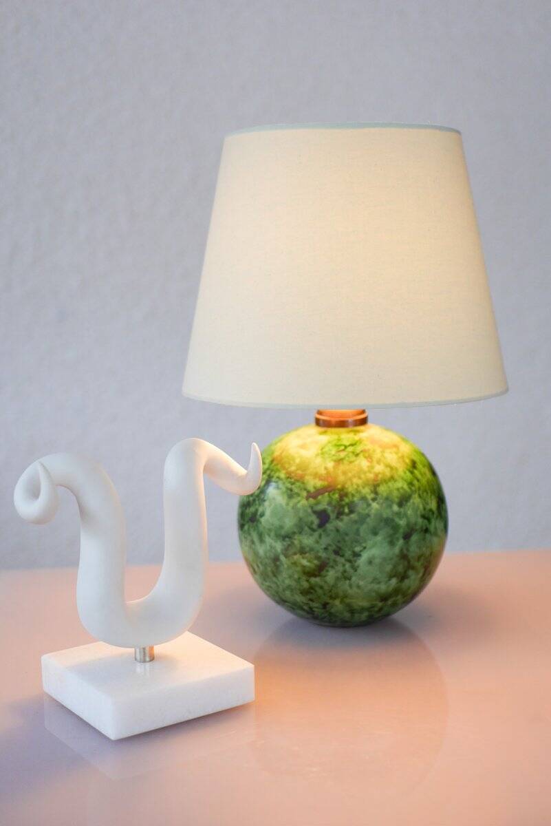 Scandinavian Art Deco table lamp in ceramic by Erik Mornils for Nittsjö, 1930s