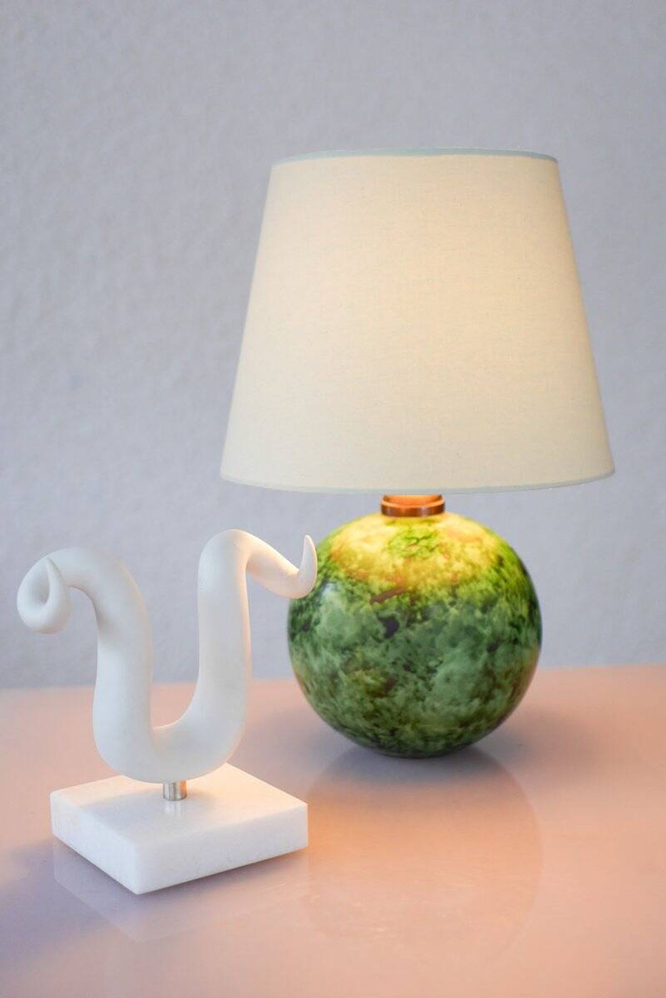Scandinavian Art Deco table lamp in ceramic by Erik Mornils for Nittsjö, 1930s