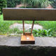 Bauhaus desk lamp gilded brass and teak