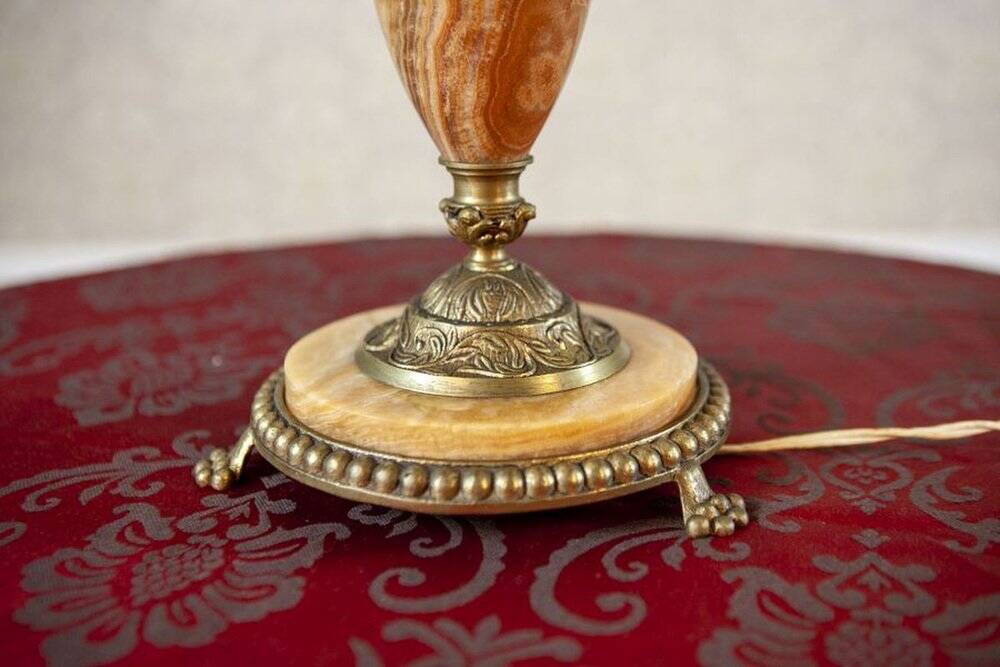 Marble and Copper Night Table Lamp, Late 20th Century