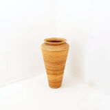 Vintage boho rattan sun vase in the style of Gabriella Crespi - H:70cm