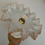 Vintage lampshade wall light in white opaline