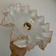 Vintage lampshade wall light in white opaline