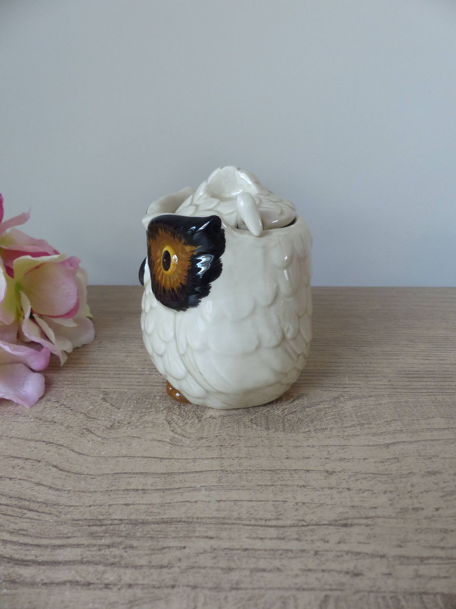 Vintage Ceramic Owl Sugar Bowl Made in Japan