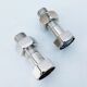 Salt shaker pepper mill silver metal bolt. vintage